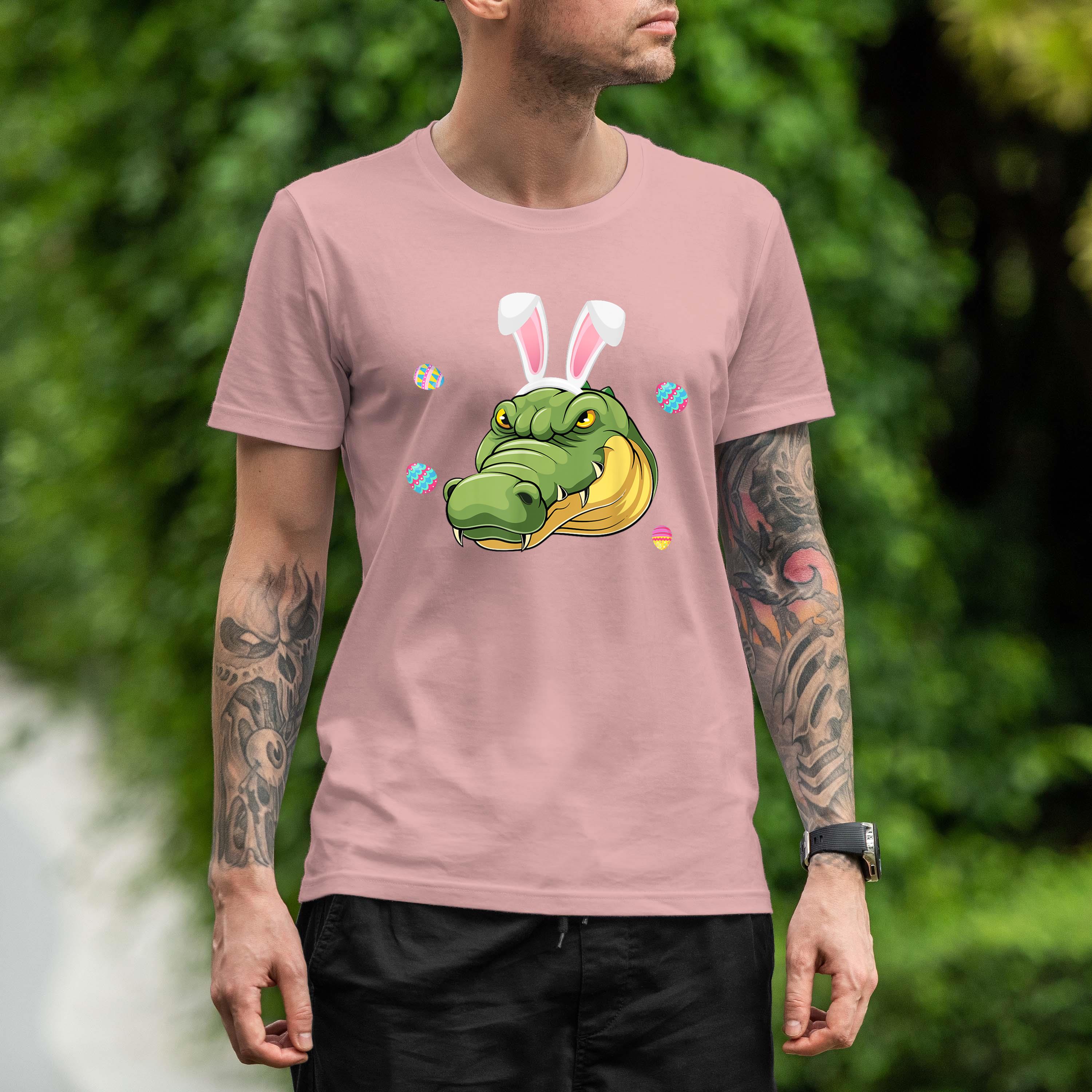 Easter Bunny Alligator Cute Face Sunglasses Hunting Eggs Shirt 